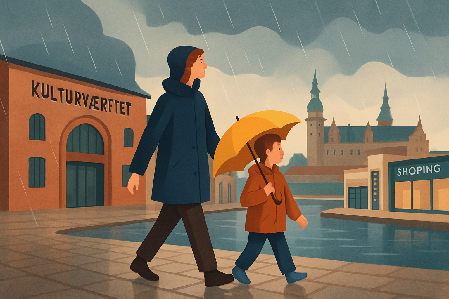 Regnvejrsdag i Helsingør med børn og historie